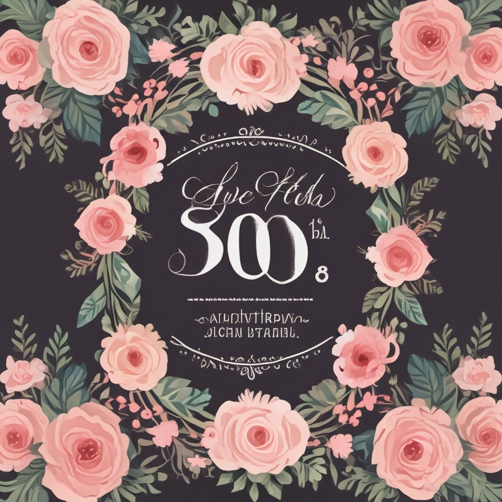 Floral decorated 90th birthday invitation photo